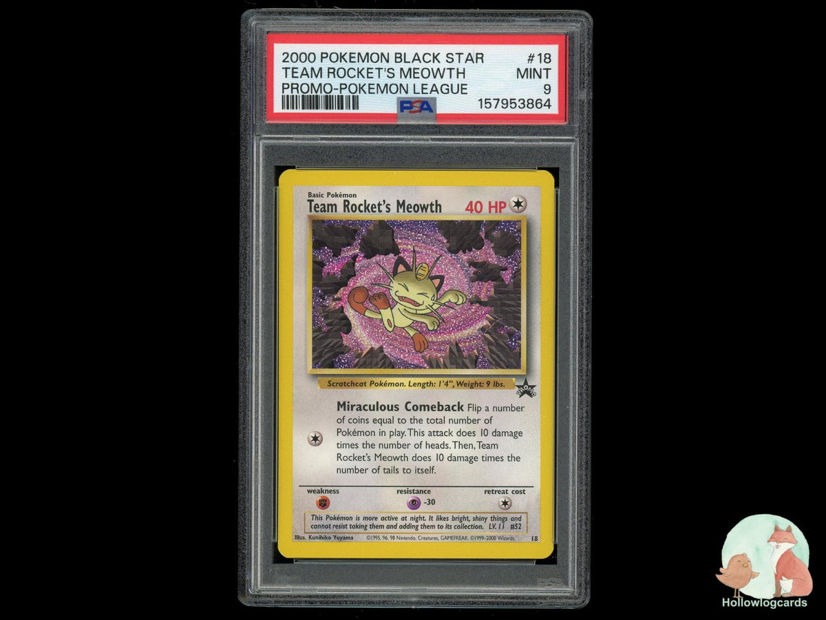 Graded Team Rocket's Meowth (18) Pokémon Card