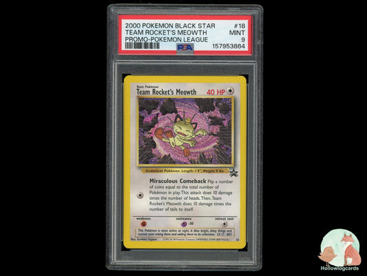 Graded Team Rocket's Meowth (18) Pokémon Card