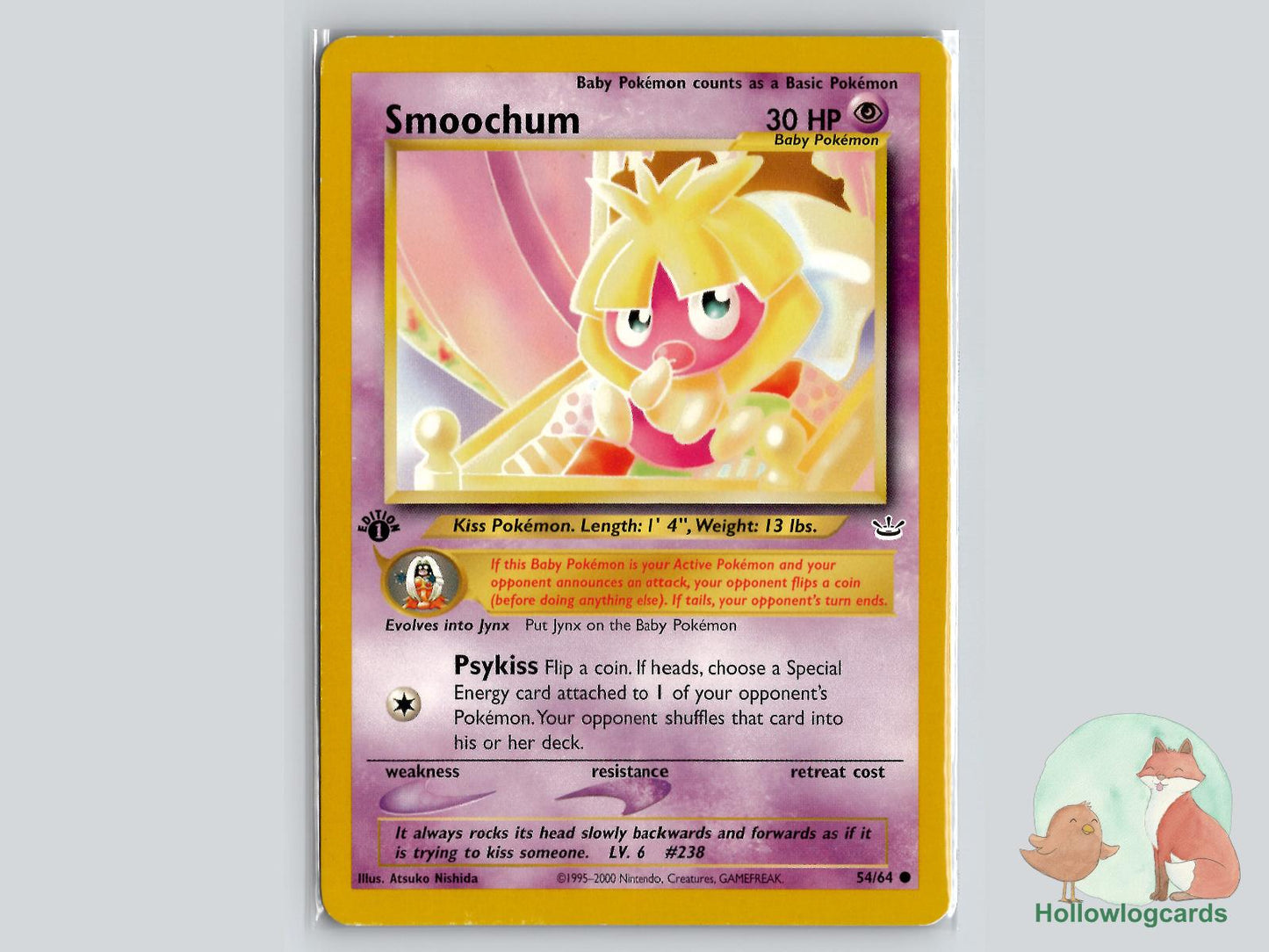 1st Edition Smoochum (54/64) - Neo Revelation Pokémon Card