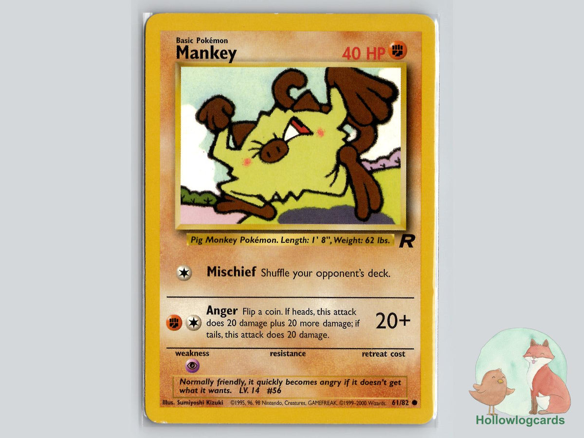 Mankey (61/82) - Team Rocket Pokémon Card