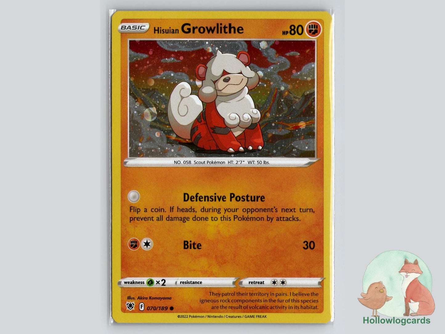 Hisuian Growlithe (70/189) Pokémon Card