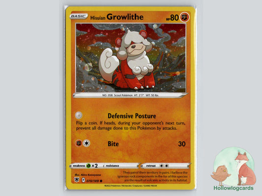 Hisuian Growlithe (70/189) Pokémon Card