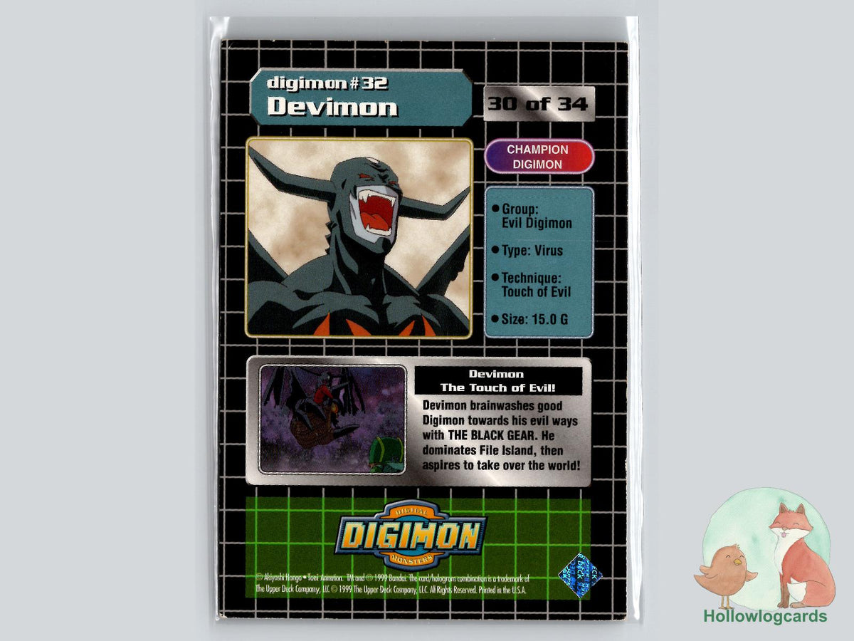 Devimon #32 (30/34) Exclusive Preview Stamped - 1999 Upper Deck Digimon