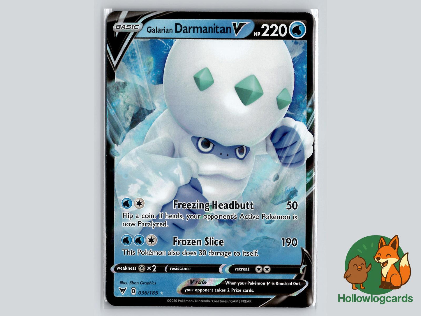 Galarian Darmanitan V (036/185) - Vivid Voltage Pokémon Card