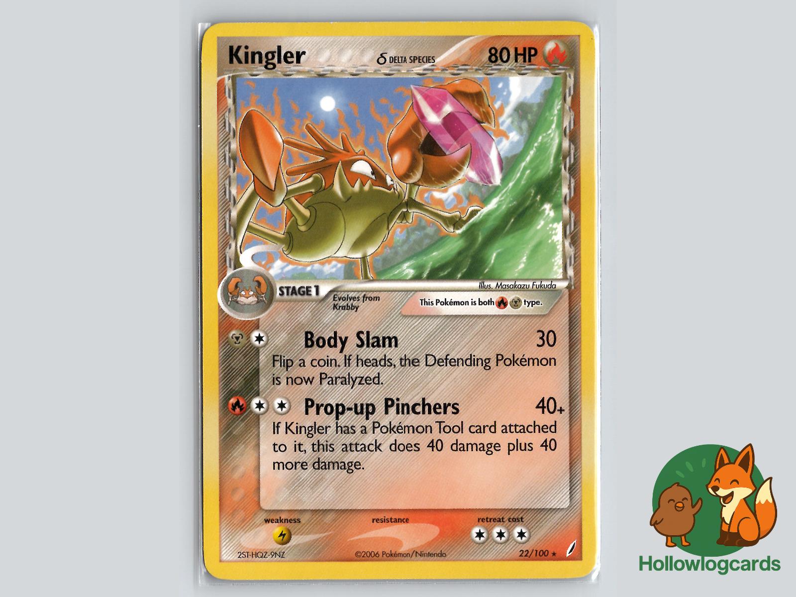 Kingler (22/100) - Crystal Guardians Pokémon Card