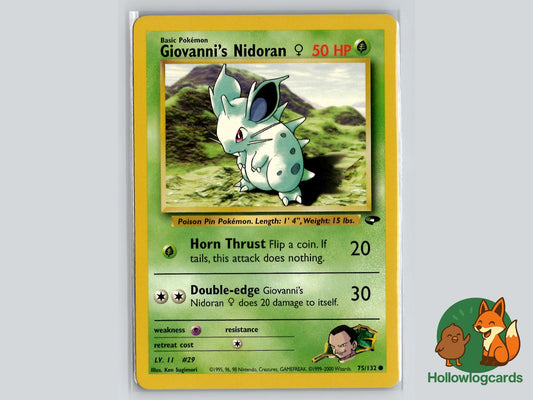 Giovanni's Nidoran F (75/132) - Gym Challenge Pokémon Card