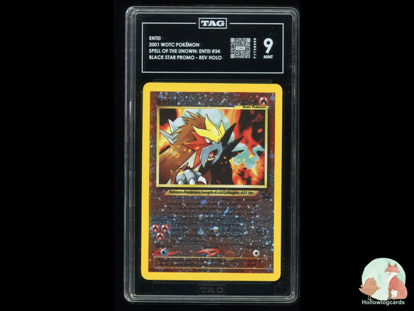 Graded Entei (34) Reverse Holo Spell Of The Unown: Entei - TAG Mint 9