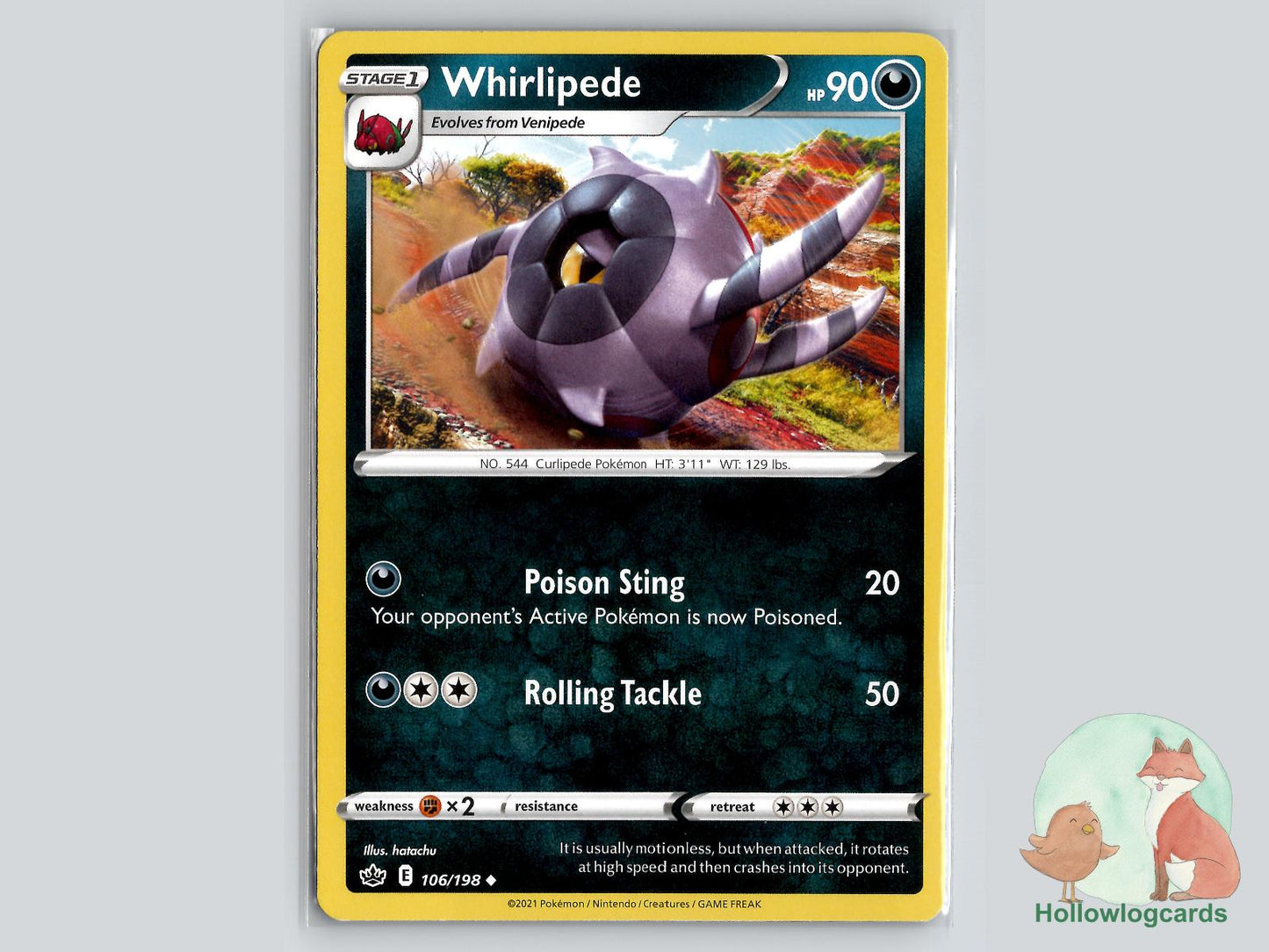 Whirlipede (106/198) - Chilling Reign Pokémon Card