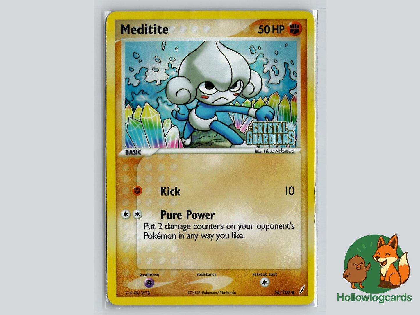 Meditite (56/100) - Crystal Guardians Pokémon Card