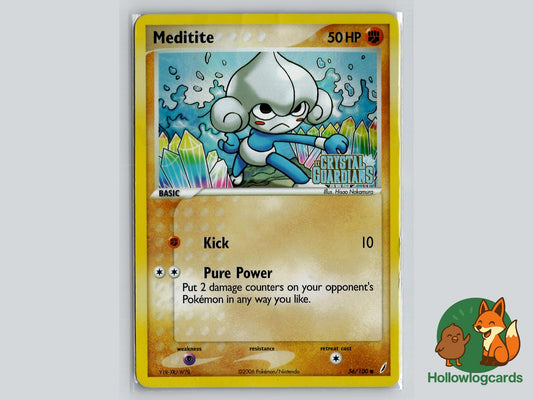 Meditite (56/100) - Crystal Guardians Pokémon Card