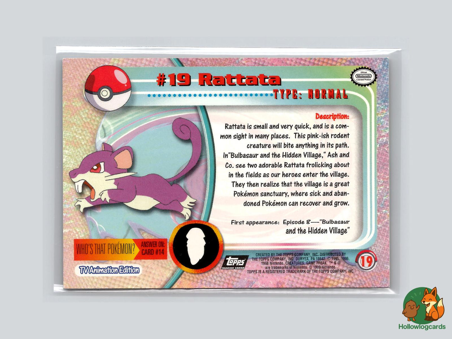 Rattata (#19) - Topps Trading Cards Series 1