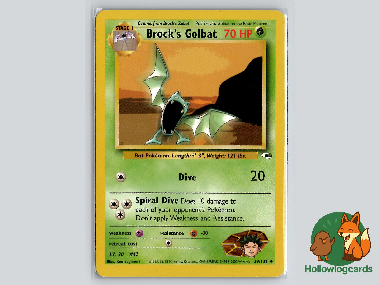 Brock's Golbat (39/132) - Gym Heroes Pokémon Card