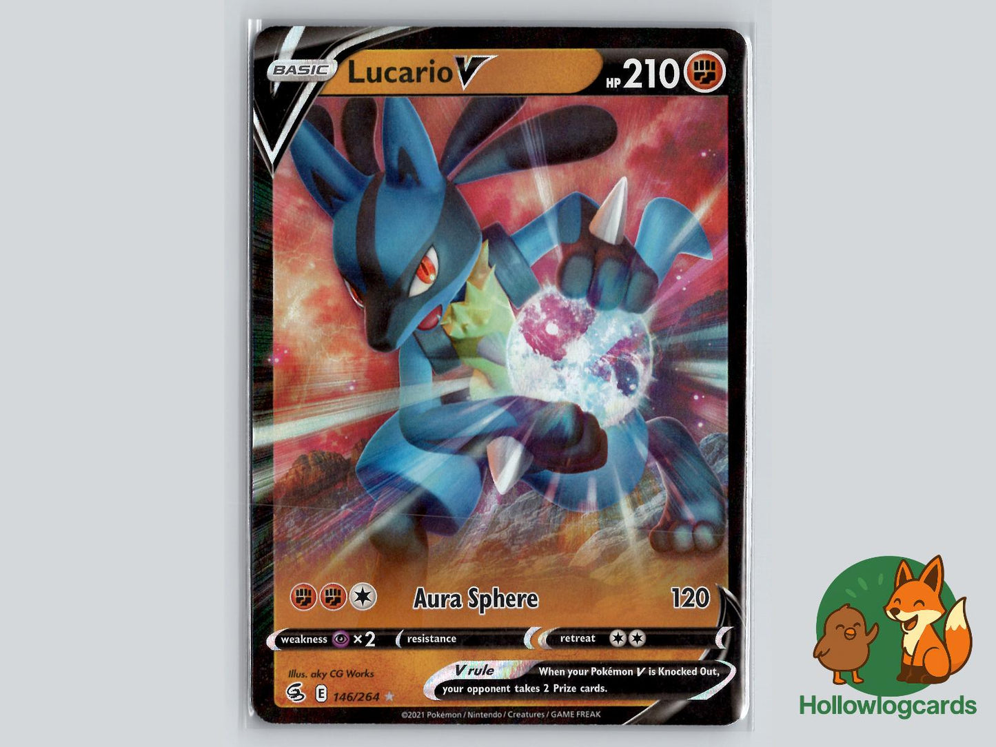 Lucario V (146/264) - Fusion Strike Pokémon Card