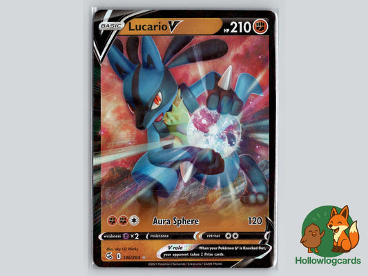 Lucario V (146/264) - Fusion Strike Pokémon Card