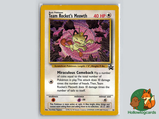 Team Rocket's Meowth (18) - Wizards Black Star Promos Pokémon Card