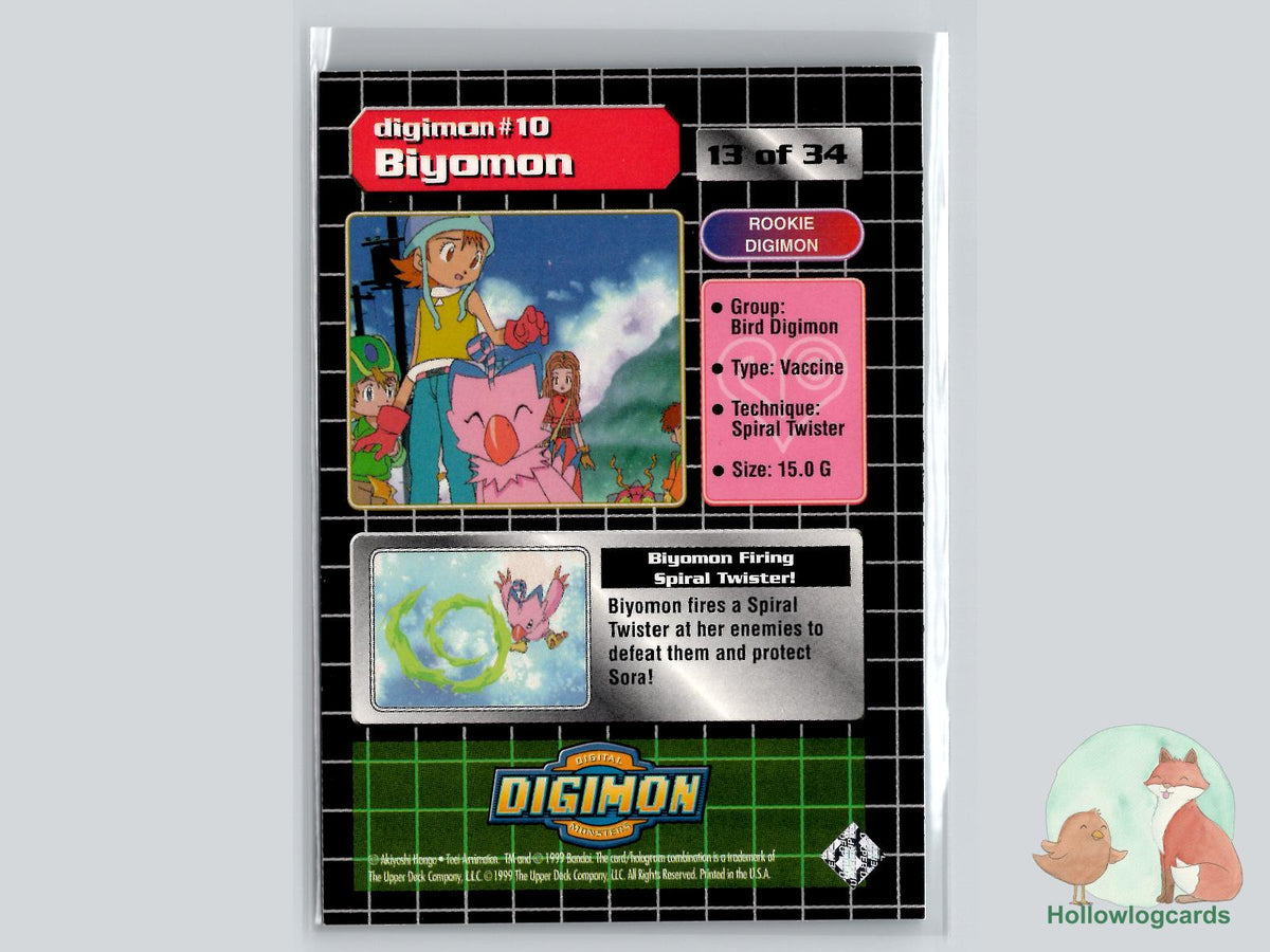 Biyomon #10 (13/34) Exclusive Preview Stamped - 1999 Upper Deck Digimon
