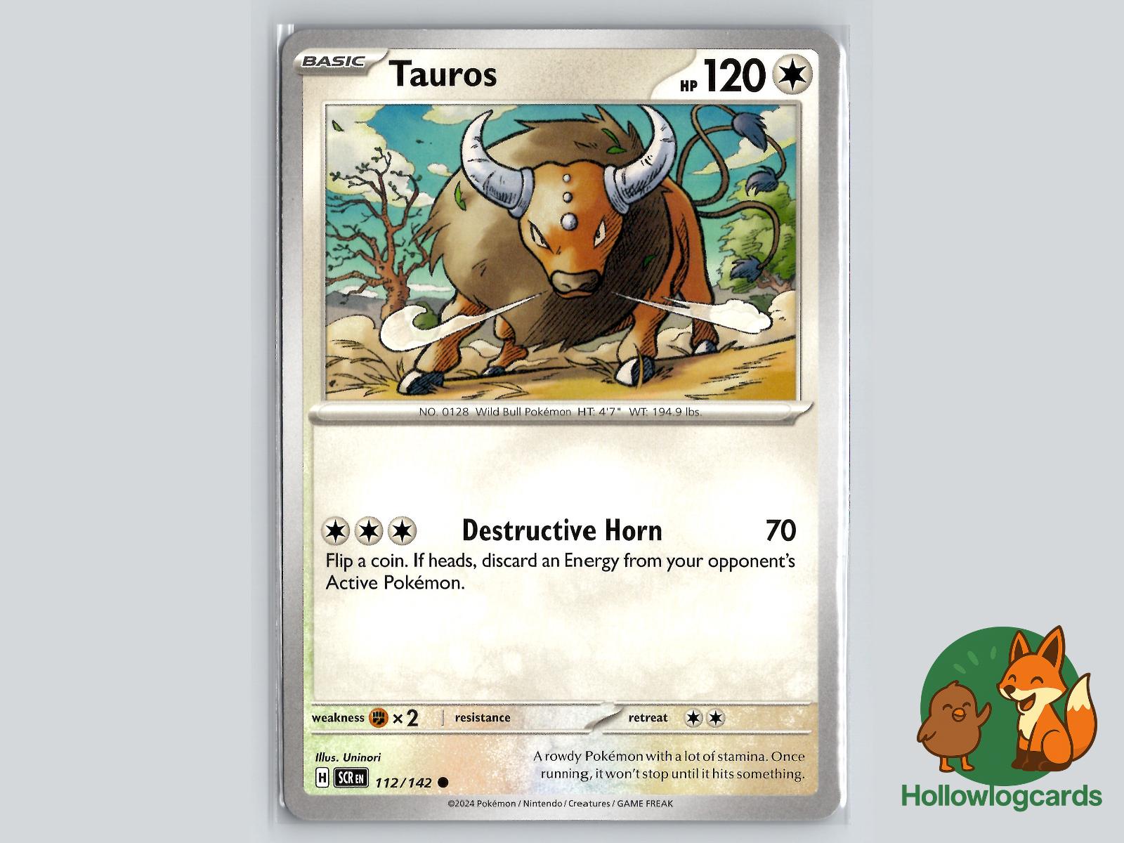 Tauros (112/142) - Stellar Crown Pokémon Card