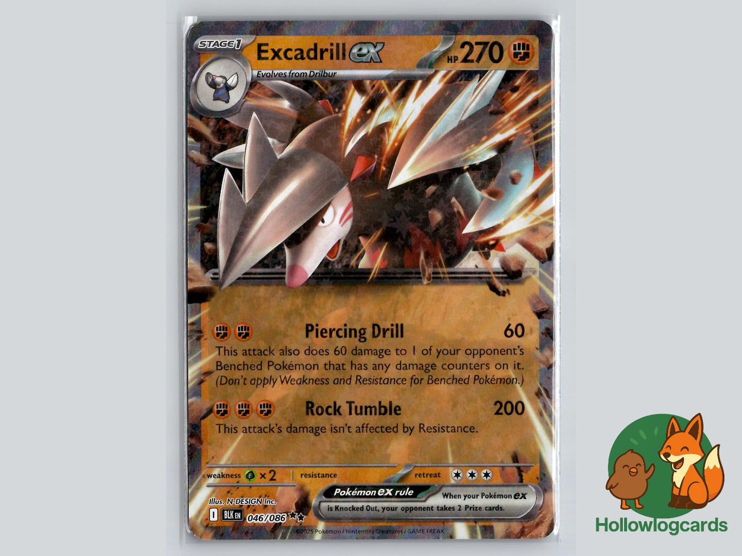 Excadrill ex (046/086) - Black Bolt Pokémon Card