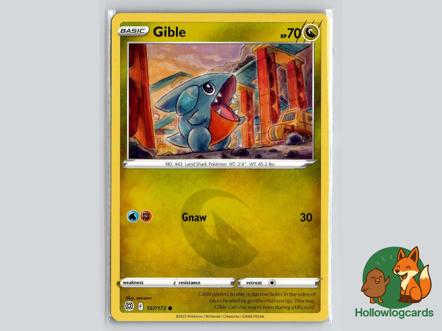 Gible (107/172) - Brilliant Stars Pokémon Card