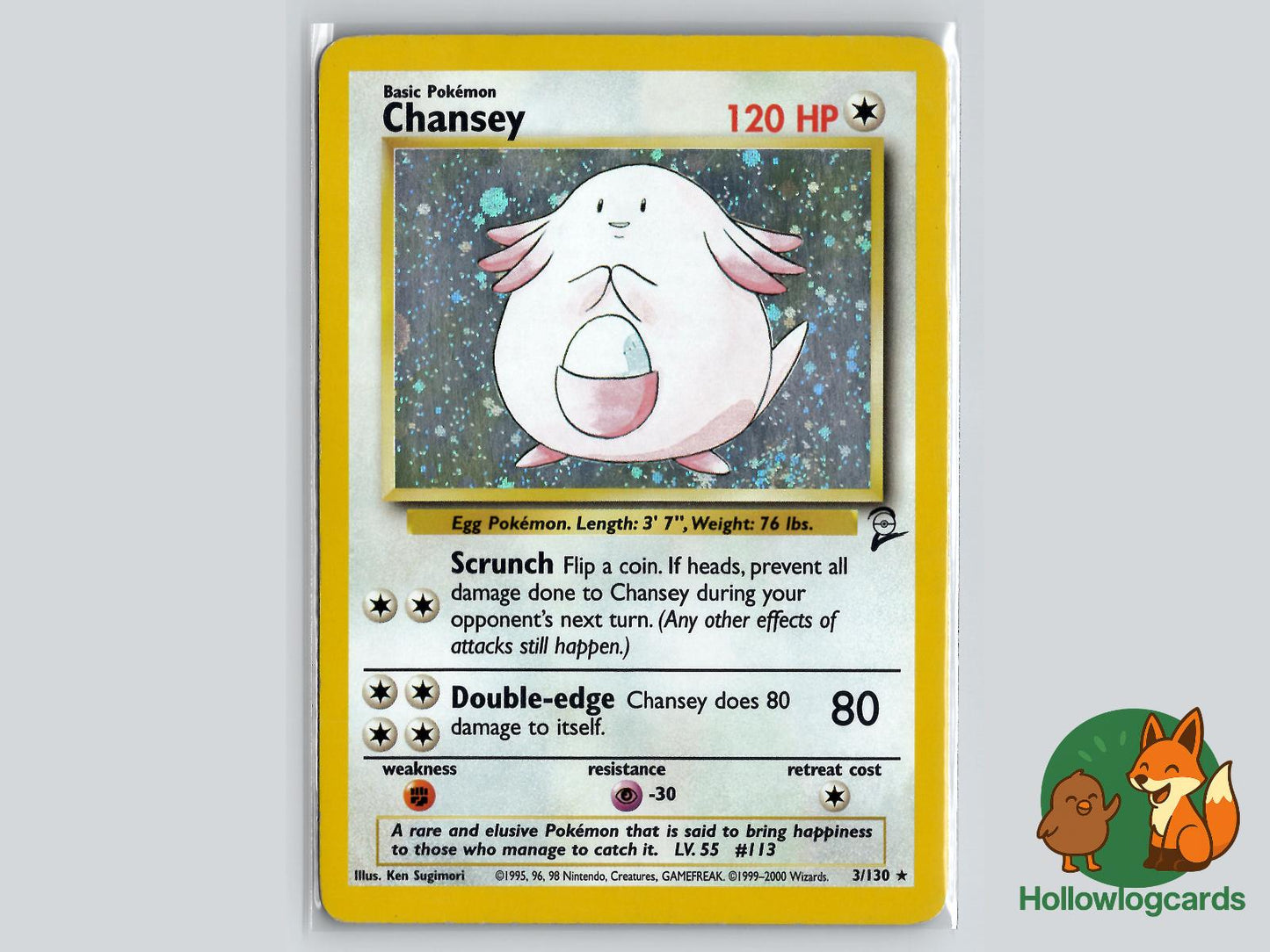 Chansey (3/130) - Base Set 2 Pokémon Card