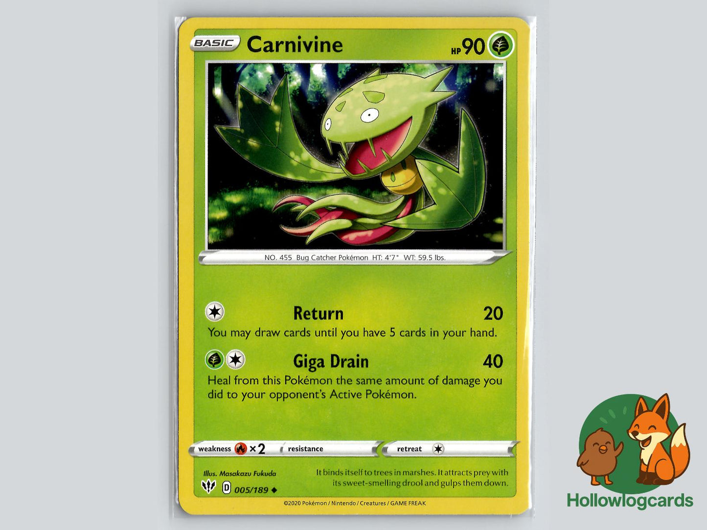 Carnivine (005/189) - Darkness Ablaze Pokémon Card