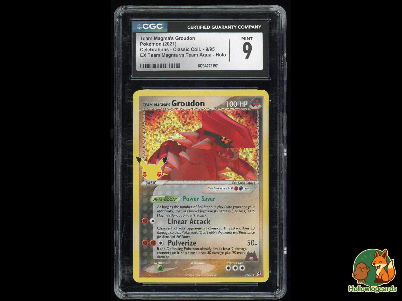 Graded Team Magma's Groudon (9/95) Pokémon Card