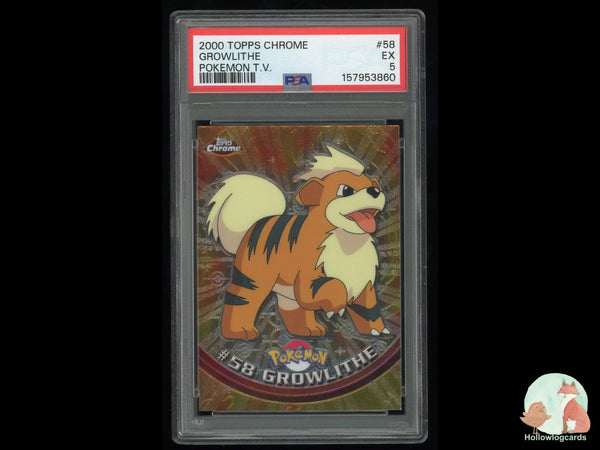 Graded Growlithe (58) Topps Chrome T.V. - PSA 5