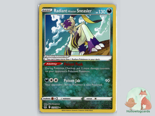 Radiant Hisuian Sneasler (123/196) - Lost Origin Pokémon Card