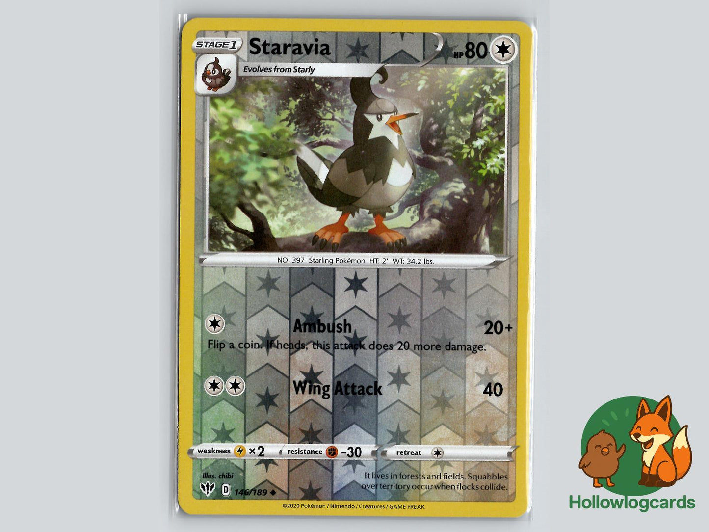 Staravia (146/189) - Darkness Ablaze Pokémon Card