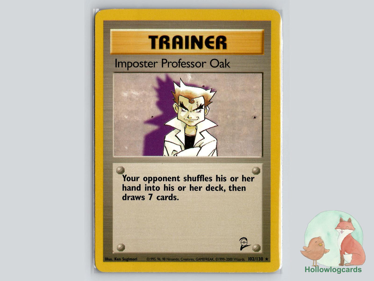 Imposter Professor Oak (102/130) - Base Set 2 Pokémon Card