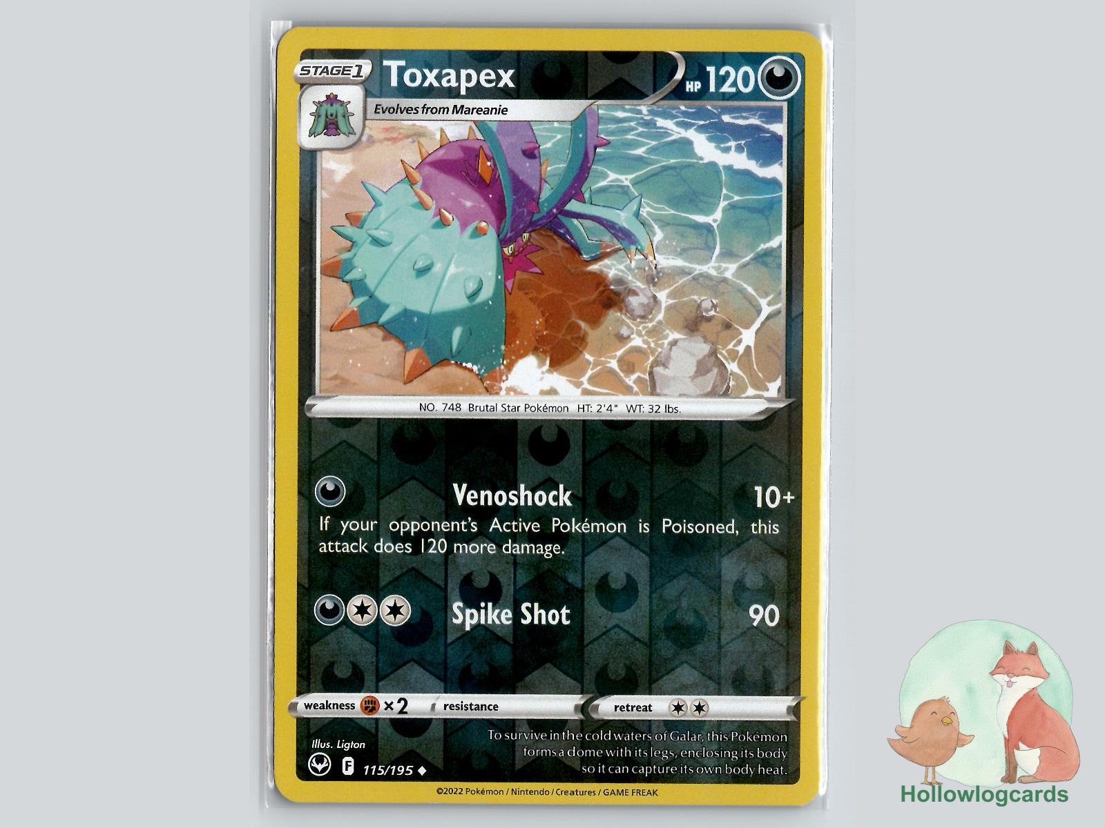 Toxapex (115/195) - Silver Tempest Pokémon Card