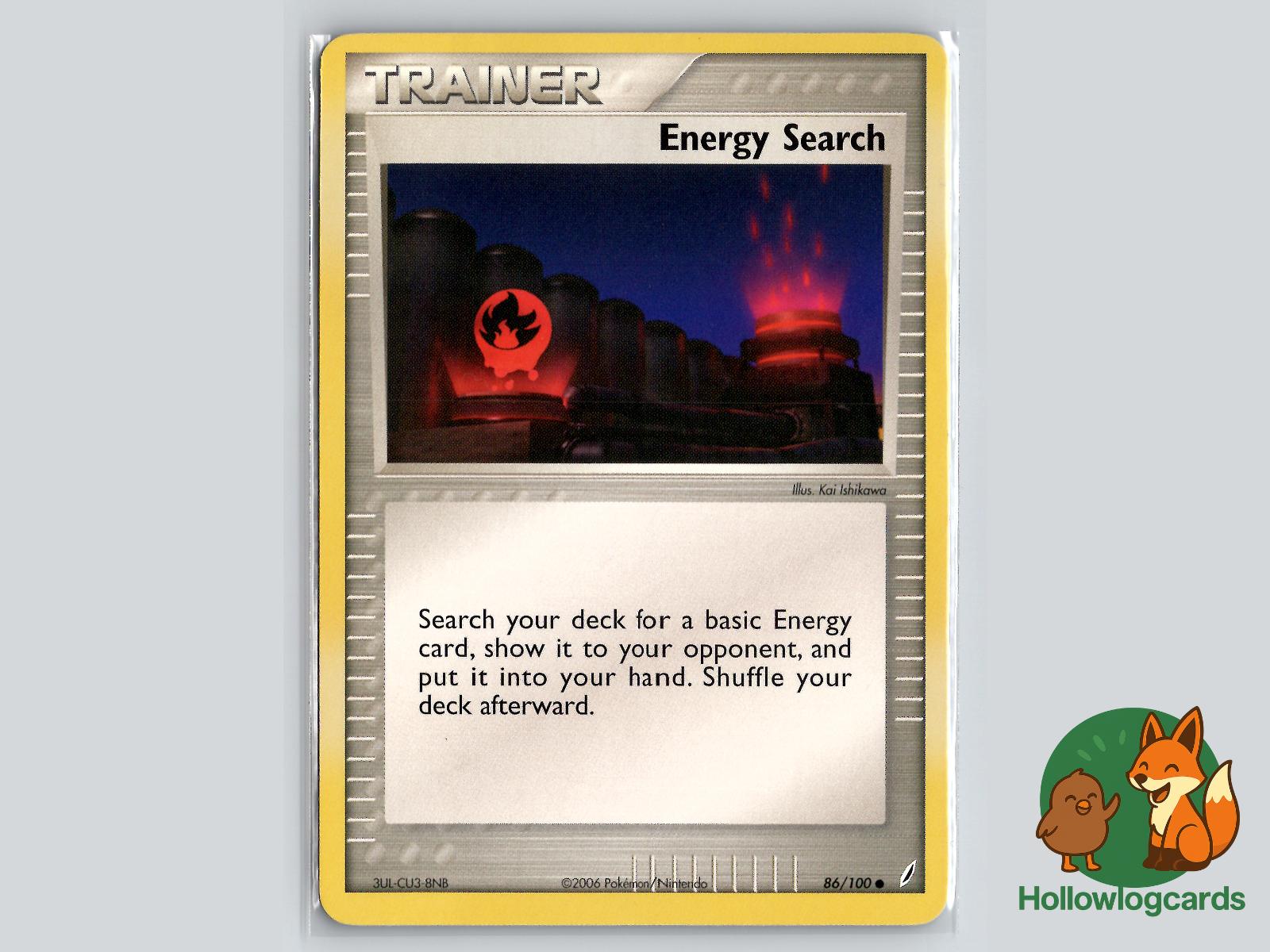 Energy Search (86/100) - Crystal Guardians Pokémon Card