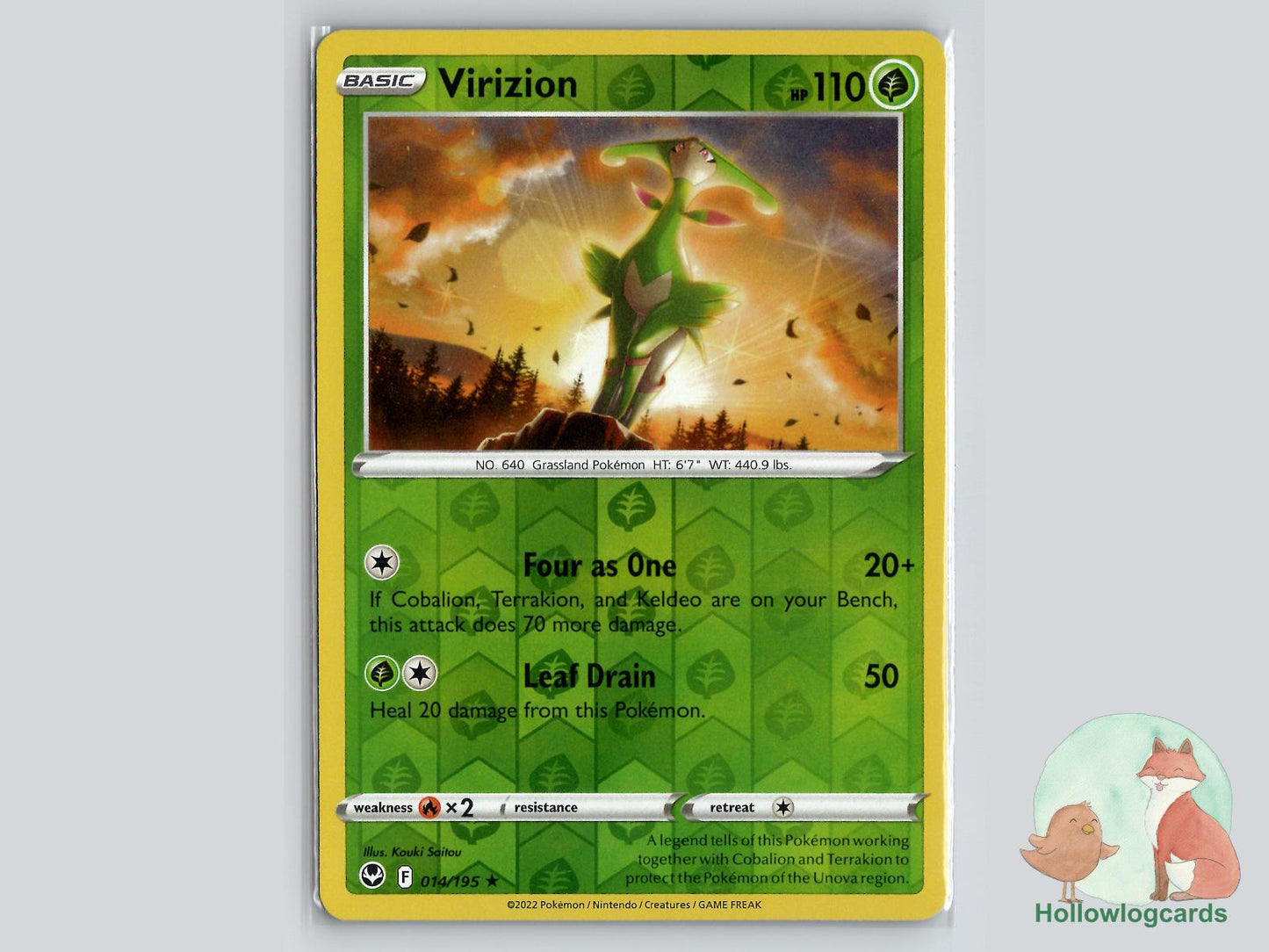 Virizion (014/195) - Silver Tempest Pokémon Card