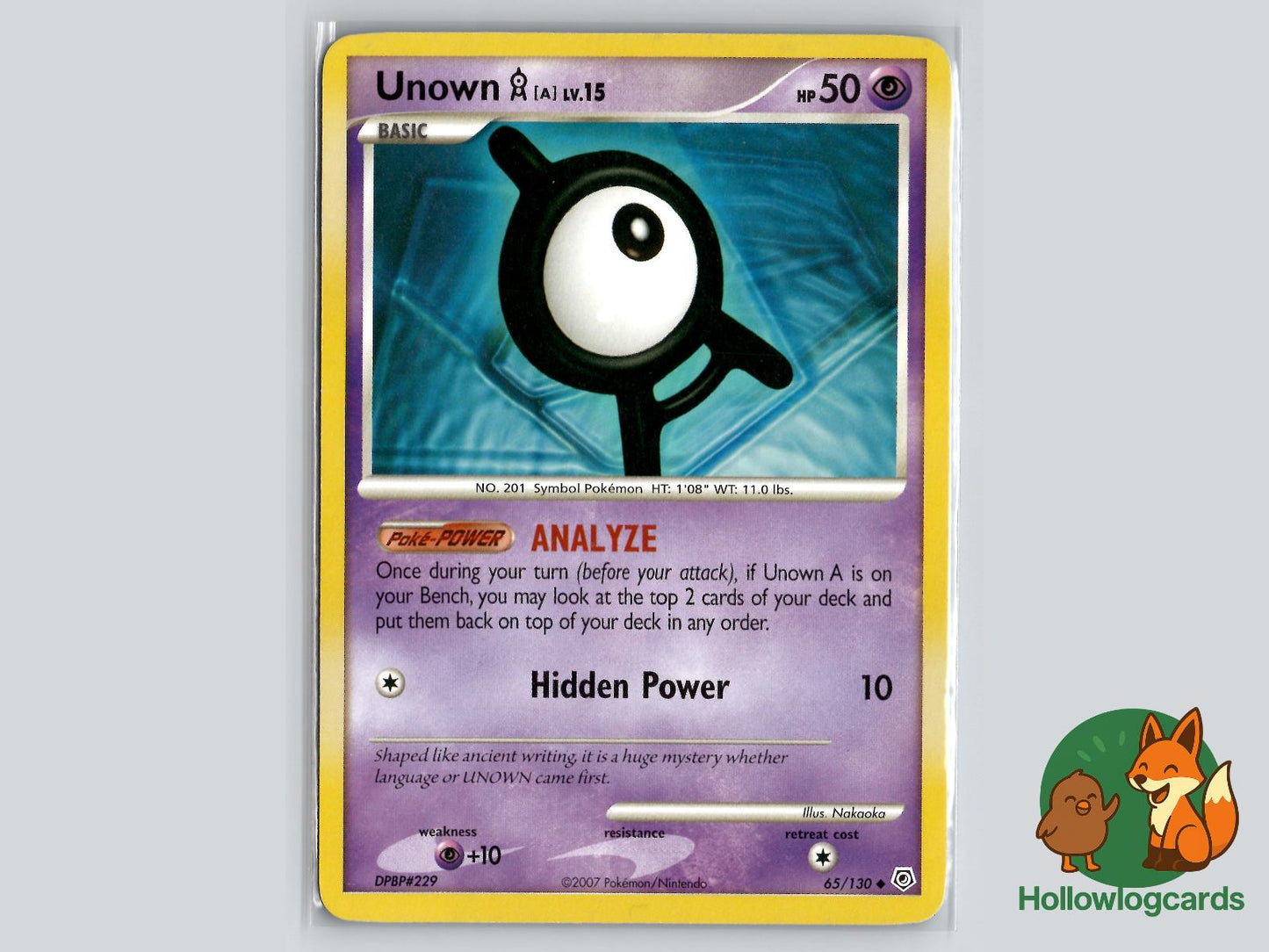 Unown [A] (65/130) - Diamond & Pearl Pokémon Card