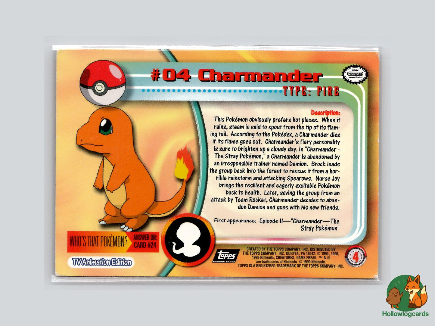Charmander (#4) - Topps Trading Cards Series 1