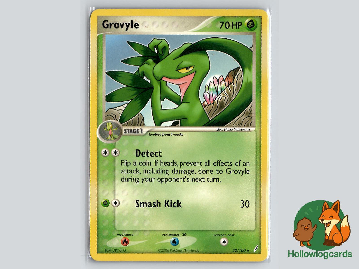 Grovyle (32/100) - Crystal Guardians Pokémon Card