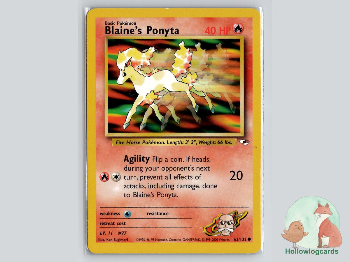Blaine's Ponyta (63/132) - Gym Heroes Pokémon Card