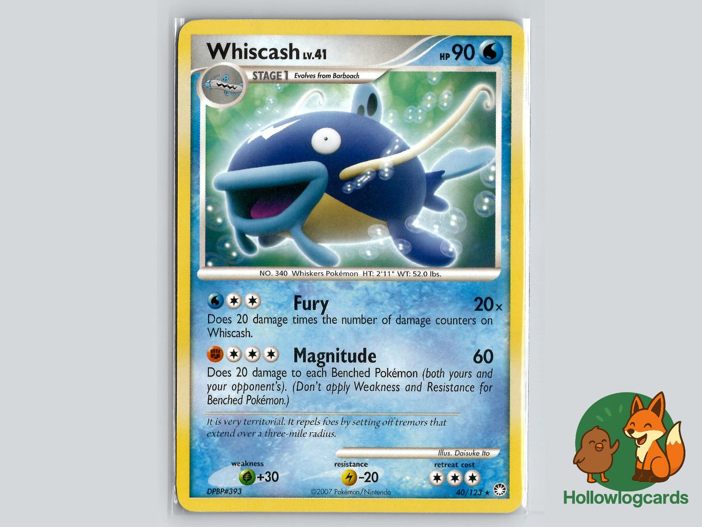Whiscash (40/123) - Mysterious Treasures Pokémon Card