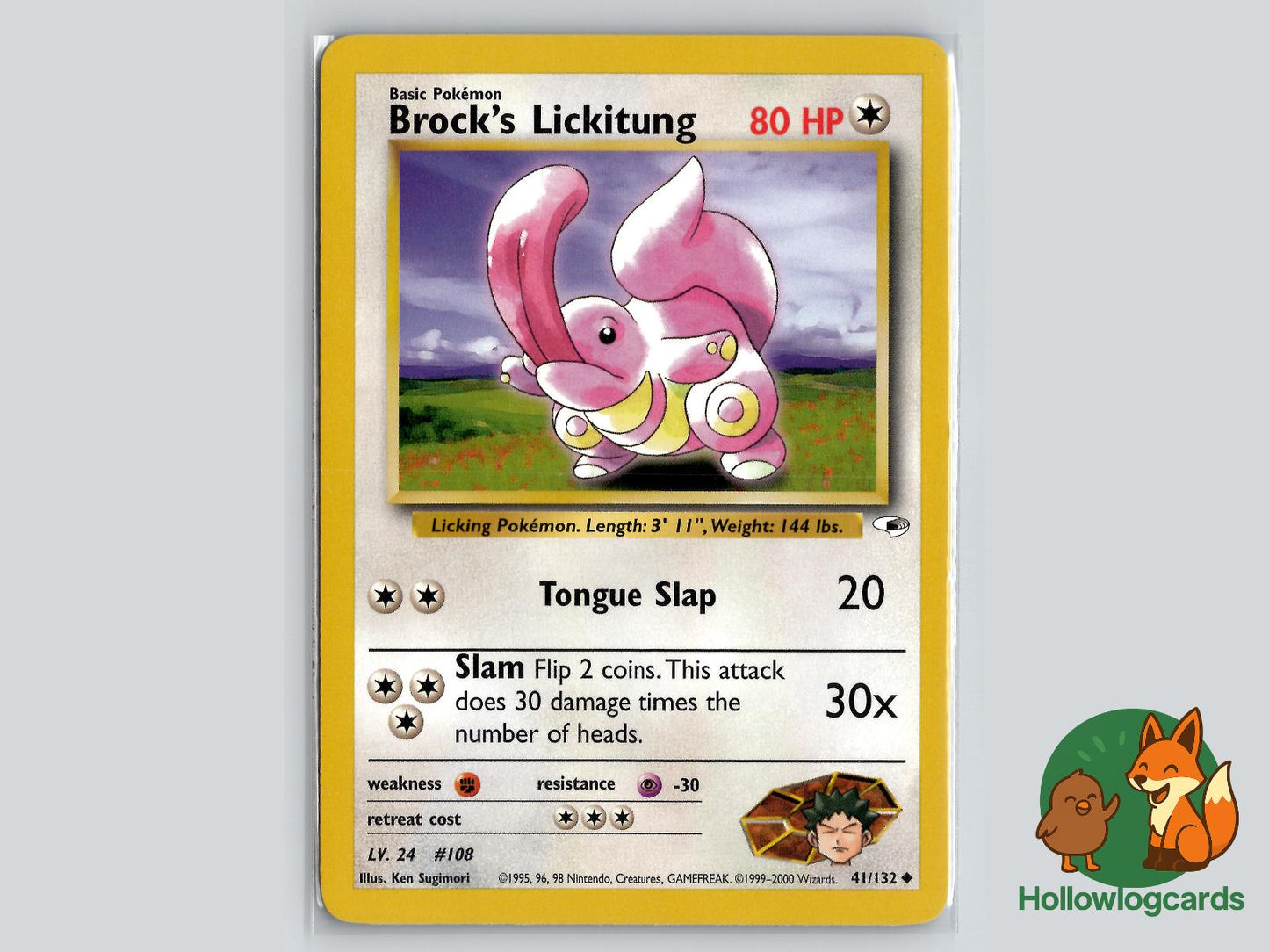 Brock's Lickitung (41/132) - Gym Heroes Pokémon Card