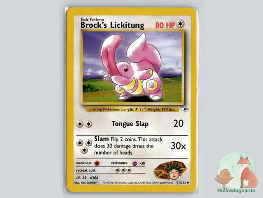 Brock's Lickitung (41/132) - Gym Heroes Pokémon Card