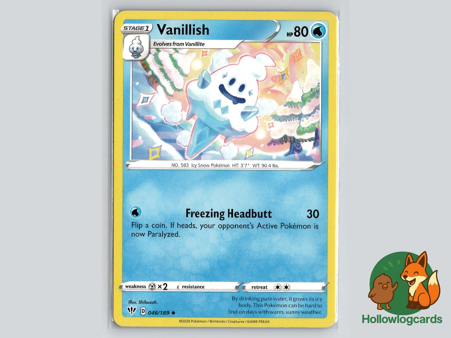 Vanillish (046/189) - Darkness Ablaze Pokémon Card