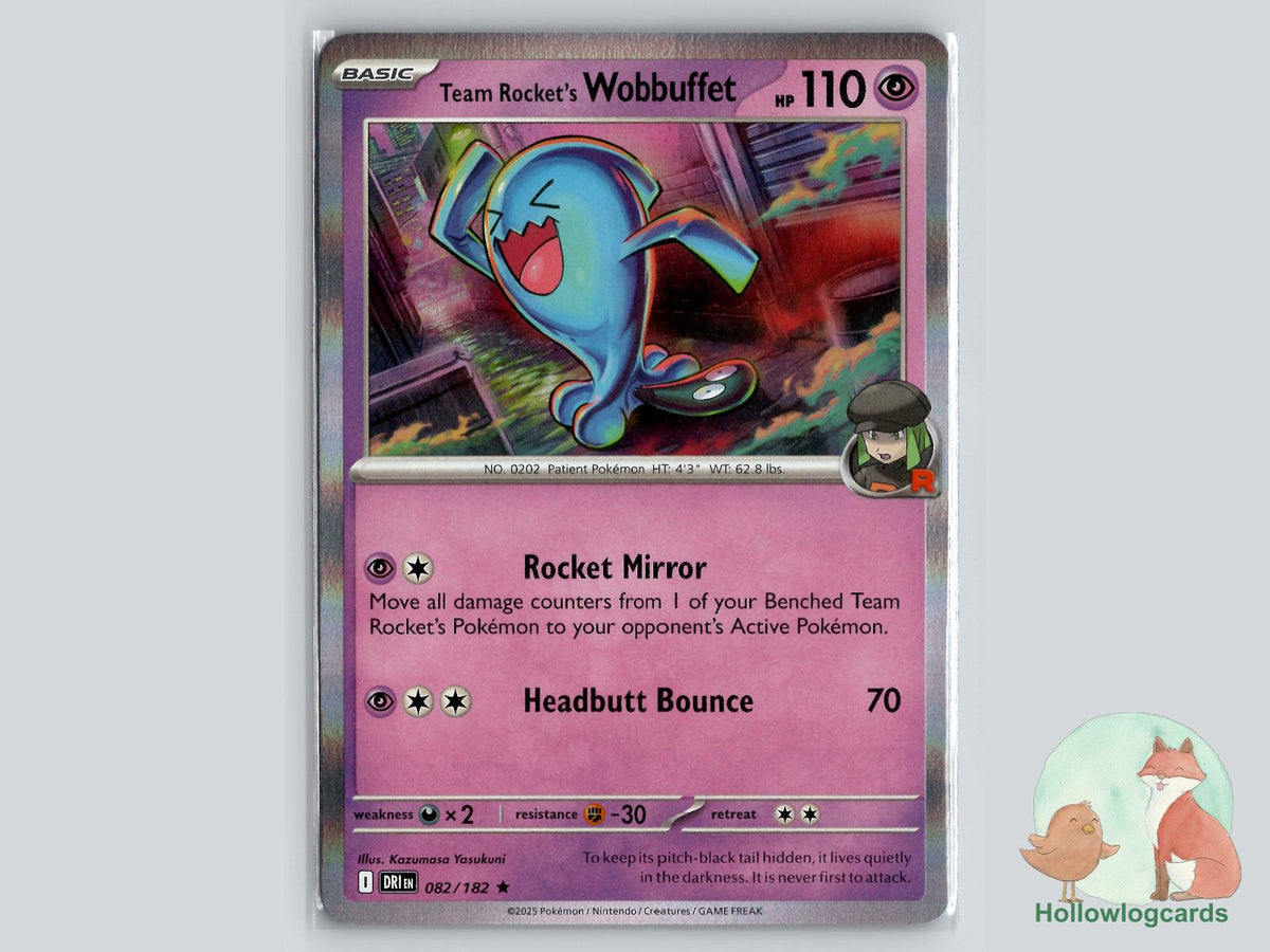 Team Rocket's Wobbuffet (082/182) - Destined Rivals Pokémon Card