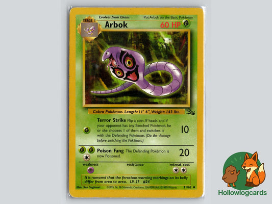 Arbok (31/62) - Fossil Pokémon Card