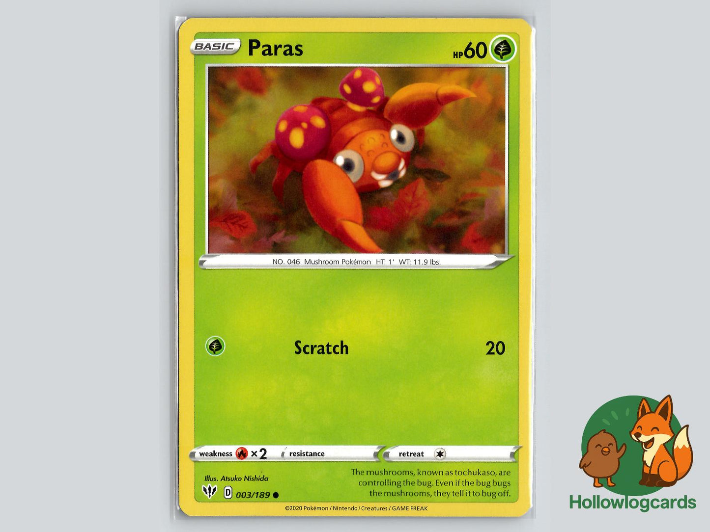 Paras (003/189) - Darkness Ablaze Pokémon Card