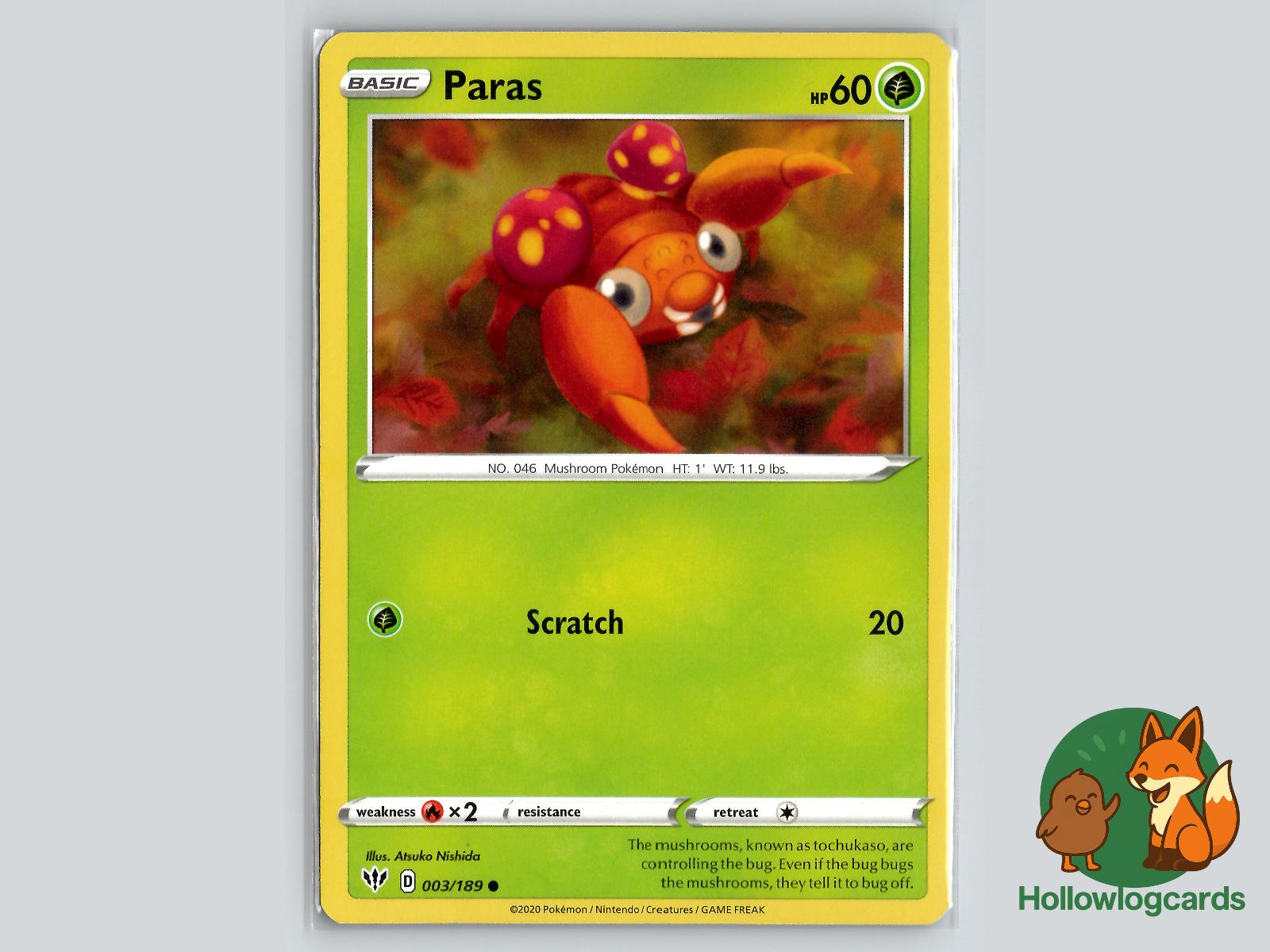 Paras (003/189) - Darkness Ablaze Pokémon Card