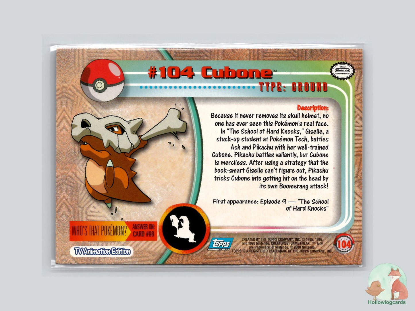Cubone (#104) - Topps Trading Cards Series 2