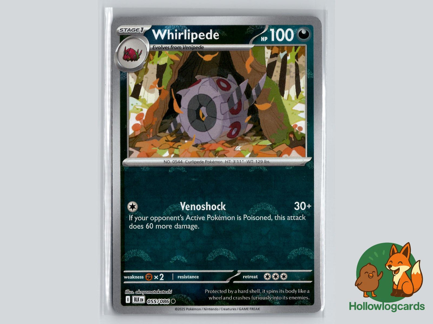 Whirlipede (055/086) - Black Bolt Pokémon Card