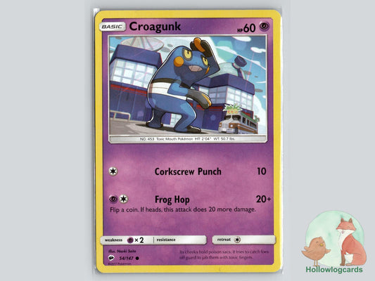 Croagunk (54/147) - Burning Shadows Pokémon Card