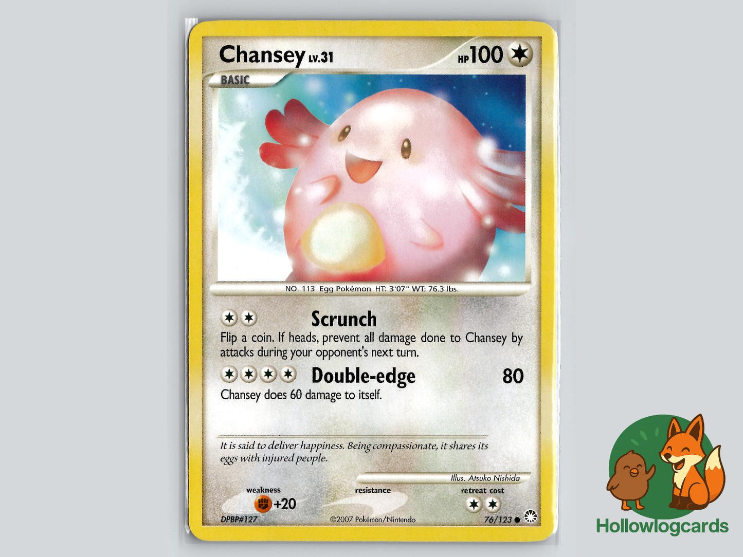 Chansey (76/123) - Mysterious Treasures Pokémon Card