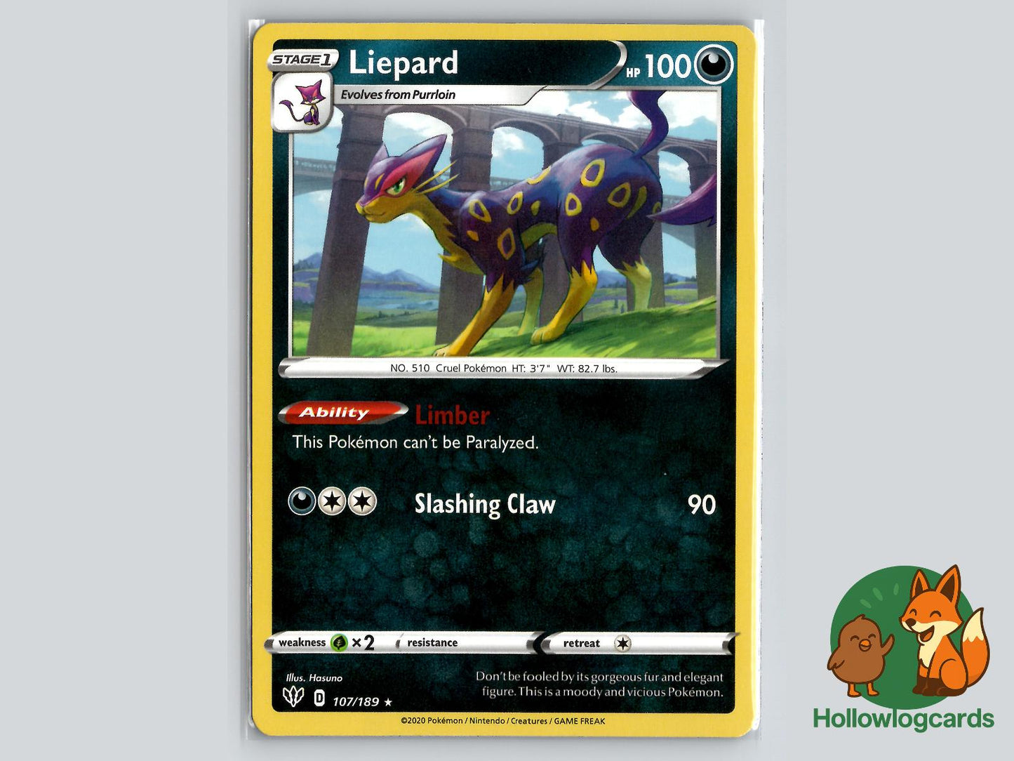 Liepard (107/189) - Darkness Ablaze Pokémon Card